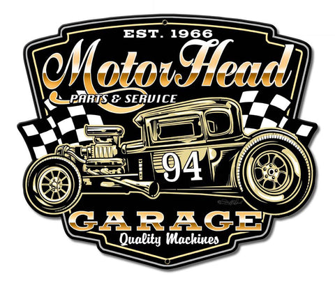 Motor Head Garage Vintage Sign Metal Sign