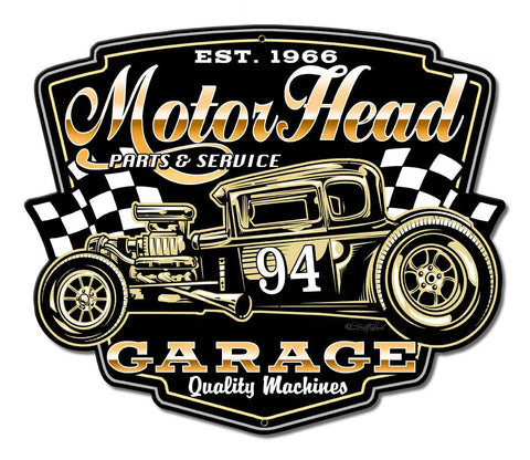 Motor Head Garage Vintage Sign Metal Sign