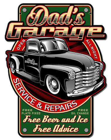 Dads Garage Vintage Sign Metal Sign