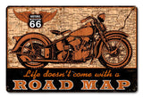 Road Map bike Vintage Sign Metal Sign