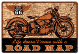 Road Map bike Vintage Sign Metal Sign