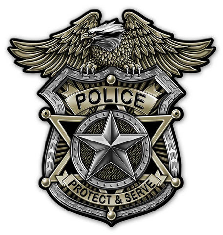 Police Badge Vintage Sign Metal Sign