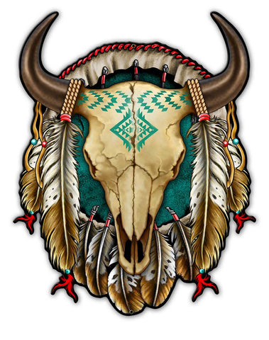 SKULL-SHIELD-X-Metal-Sign