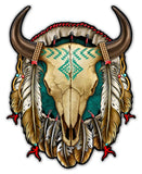 SKULL SHIELD X Metal Sign