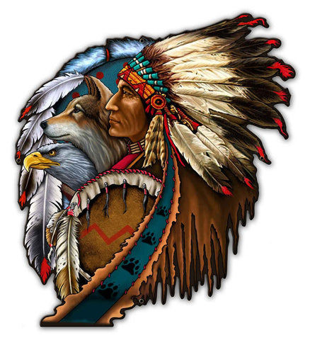 SHIELD-INDIAN-5-Metal-Sign