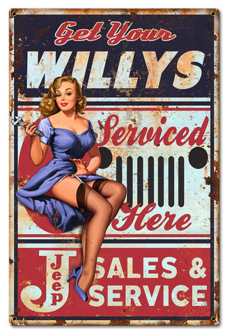 Willy's Services Metal Sign