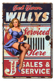 Willy's Services Metal Sign