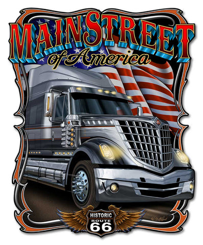 Main Street Truck Metal Sign
