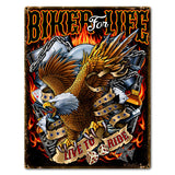 Biker For Life 2 23 x 30 Custom Shape Metal Sign
