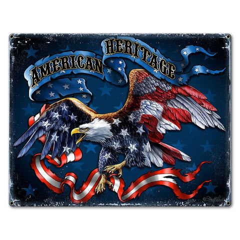 Ribb Eagle 30 x 23 Custom Shape Metal Sign