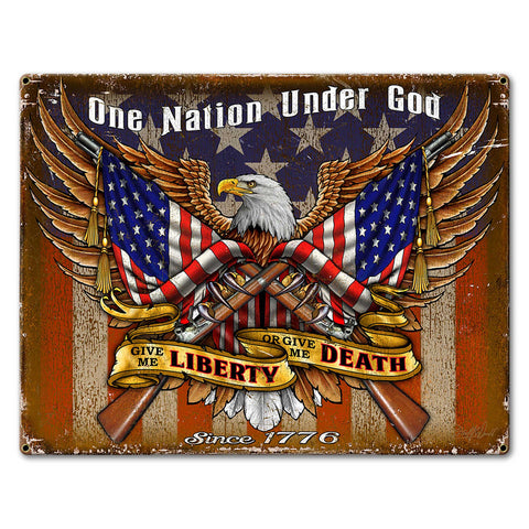 Liberty 2 16 x 12 Custom Shape Metal Sign