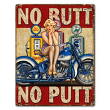 No Butt 18 x 24 Custom Shape Metal Sign