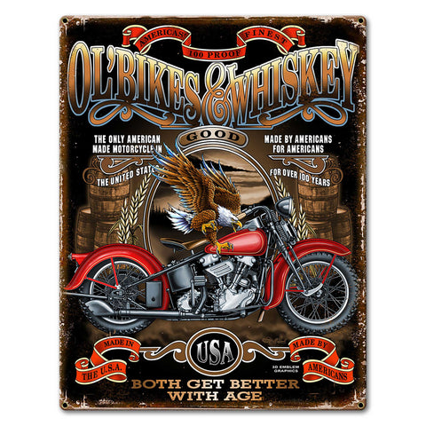 Ol Bikes 6 12 x 16 Custom Shape Metal Sign