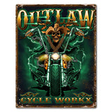 Outlaw 18 x 24 Custom Shape Metal Sign