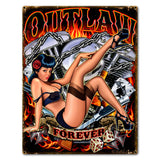 Outlaw Forever 12 x 16 Custom Shape Metal Sign