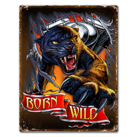 Panther Sign 23 x 30 Custom Shape Metal Sign