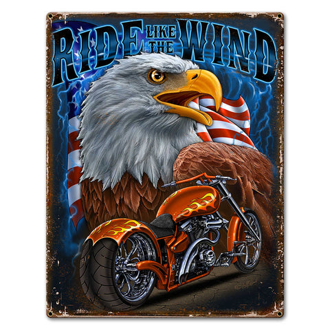 Ride Wind 18 x 24 Custom Shape Metal Sign