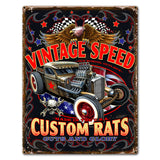 Vintage Speed 18 x 24 Custom Shape Metal Sign