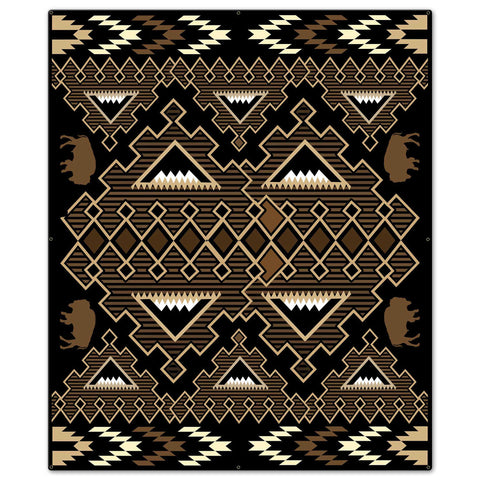 Brown Buffalo Blanket Look 40 x 48 Custom Shape Metal Sign