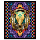 Buffalo Skull Blanket Look 40 x 48 Custom Shape Metal Sign