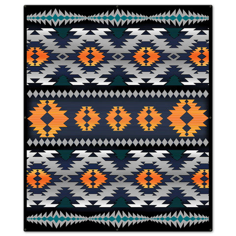 Orange Blanket Look 40 x 48 Custom Shape Metal Sign