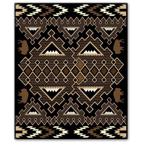 Brown Buffalo Blanket Look 20 x 24 Custom Shape Metal Sign