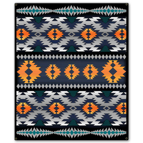 Orange Blanket Look 20 x 24 Custom Shape Metal Sign