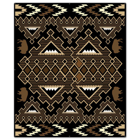 Brown Buffalo Blanket Look 30 x 36 Custom Shape Metal Sign