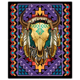 Buffalo Skull Blanket Look 30 x 36 Custom Shape Metal Sign