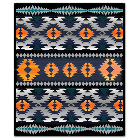 Orange Blanket Look 30 x 36 Custom Shape Metal Sign