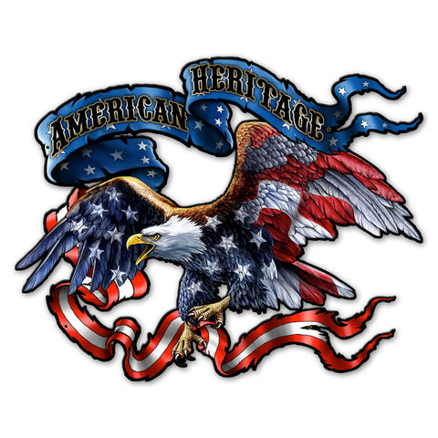 SM941   RIBB EAGLE CUTOUT Metal Sign