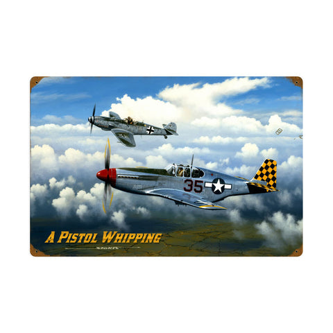 Pistol Whipping Vintage Sign Metal Sign