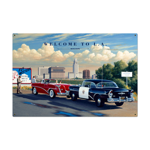 Welcome To La Vintage Sign Metal Sign