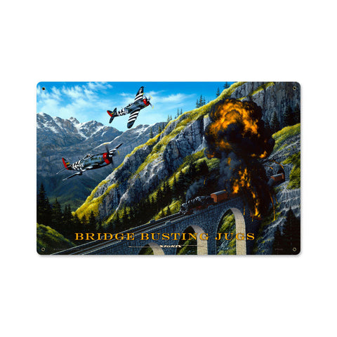 Bridge-Busting-Vintage-Sign-Metal-Sign