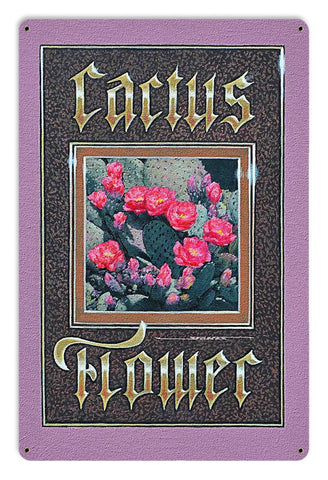 CACTUS FLOWER Vintage Sign Metal Sign