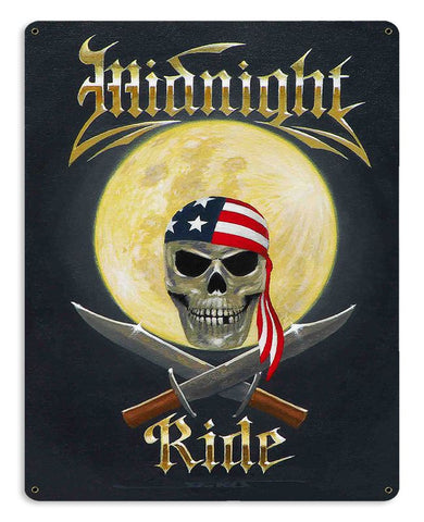 MIDNITE RIDE Vintage Sign Metal Sign