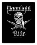 MOONLIGHT RIDE BW Vintage Sign Metal Sign