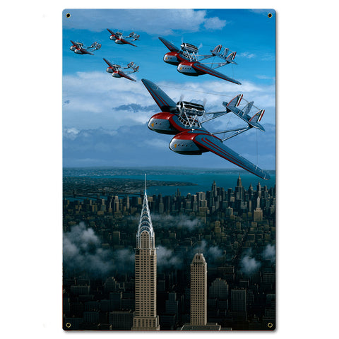 Planes Over New York 16 X 24 vintage metal sign Metal Sign