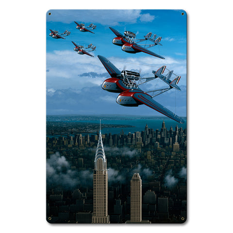Planes Over New York 12 X 18 vintage metal sign Metal Sign