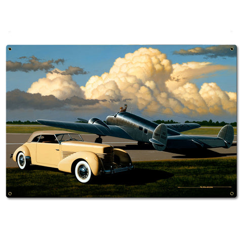 Cord and Plane 24 X 16 vintage metal sign Metal Sign