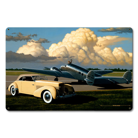 Cord and Plane 18 X 12 vintage metal sign Metal Sign