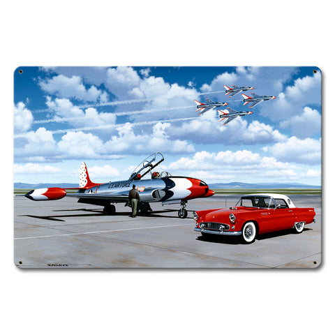 57 T-Bird And Thunderbirds 18 X 12 vintage metal sign Metal Sign