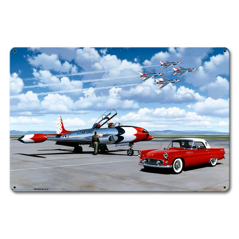 57 T Bird And Thunderbirds 18 X 12 vintage metal sign Metal Sign