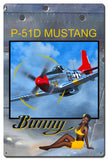 Bunny on P-51 Cowl 16 X 24 vintage metal sign Metal Sign