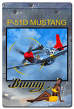 Bunny on P-51 Cowl 24 X 36 vintage metal sign Metal Sign