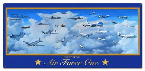 History of Air Force One 21 X 10 vintage metal sign Metal Sign