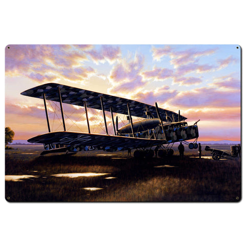 Bi Planes Over London 36 X 24 vintage metal sign Metal Sign