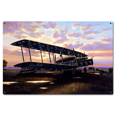 Bi Planes Over London 24 X 16 vintage metal sign Metal Sign