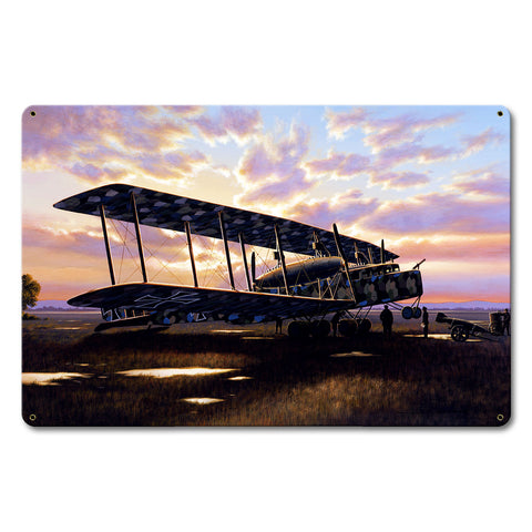 Bi Planes Over London 18 X 12 vintage metal sign Metal Sign