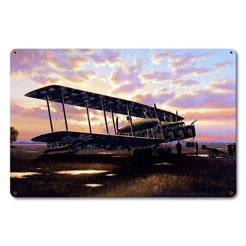 Bi Planes Over London 18 X 12 vintage metal sign Metal Sign